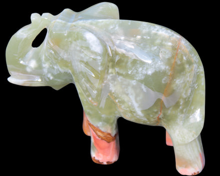 Elephant hand-carved Afghan Jade 152*60*117mm 1120g in sunlight - Rocks and Things Store