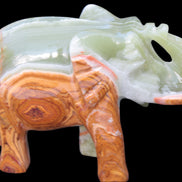 Elephant hand-carved Afghan Jade 152*60*117mm 1120g in sunlight - Rocks and Things Store