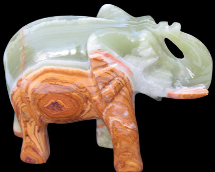 Elephant hand-carved Afghan Jade 152*60*117mm 1120g in sunlight - Rocks and Things Store