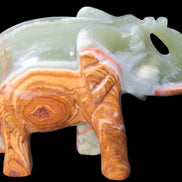 Elephant hand-carved Afghan Jade 152*60*117mm 1120g in sunlight - Rocks and Things Store