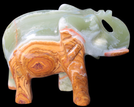 Elephant hand-carved Afghan Jade 152*60*117mm 1120g in sunlight - Rocks and Things Store
