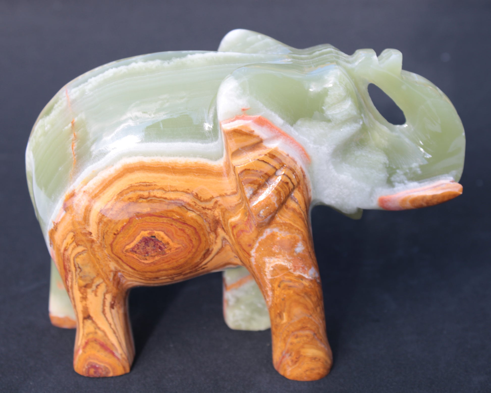 Elephant hand-carved Afghan Jade 152*60*117mm 1120g Rocks and Things