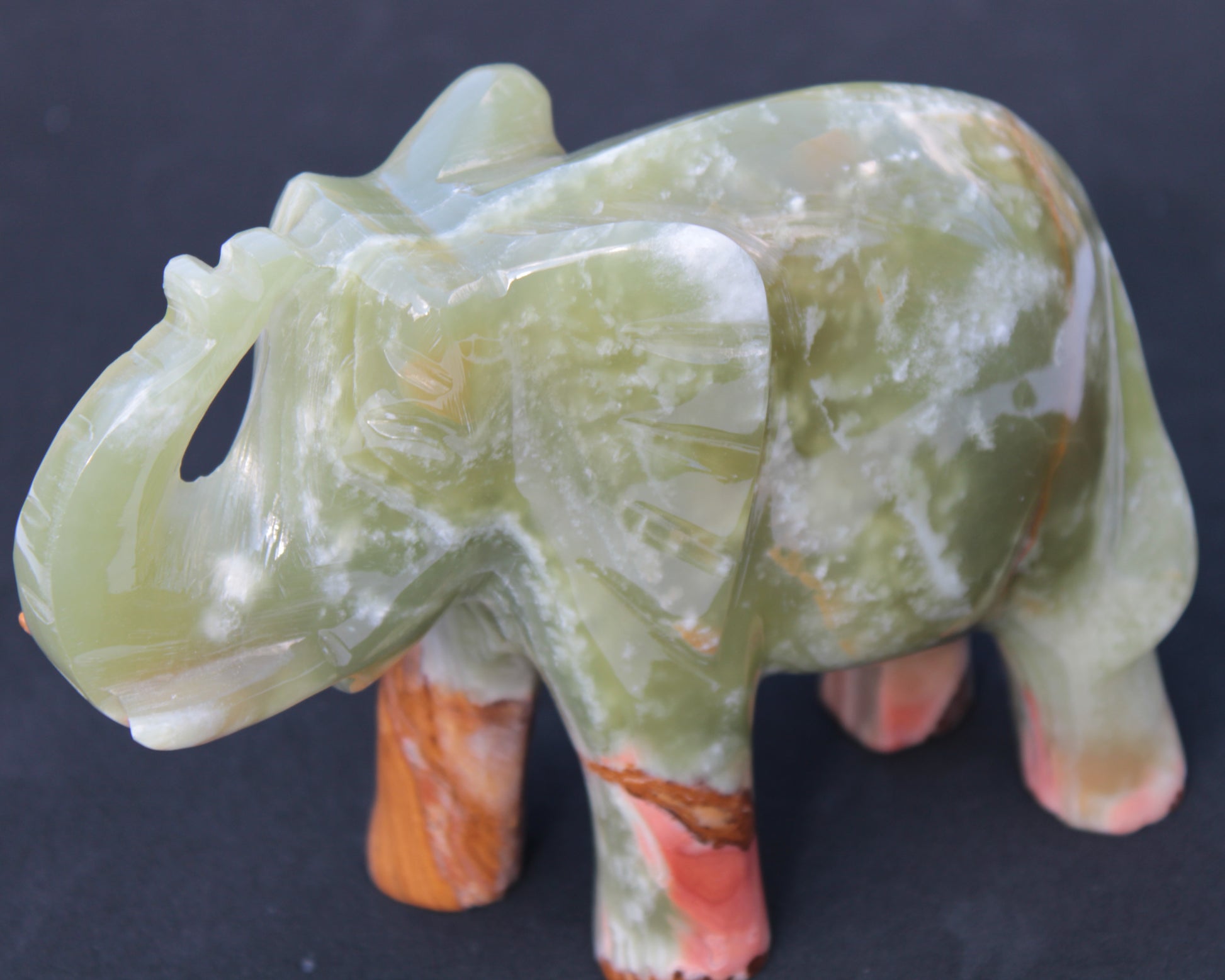 Elephant hand-carved Afghan Jade 152*60*117mm 1120g Rocks and Things