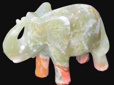Elephant hand-carved Afghan Jade 152*60*117mm 1120g in sunlight - Rocks and Things Store