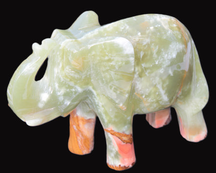 Elephant hand-carved Afghan Jade 152*60*117mm 1120g in sunlight - Rocks and Things Store