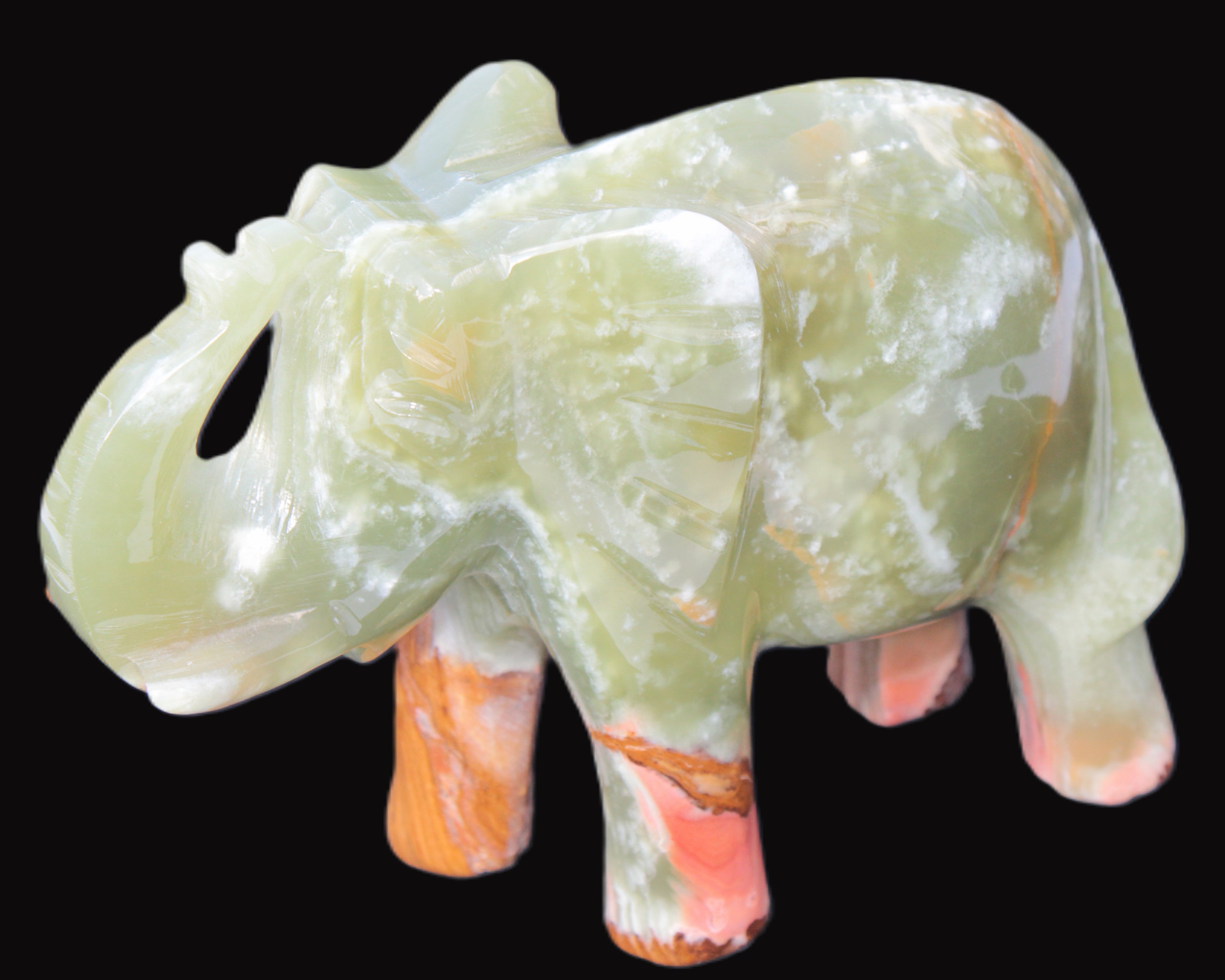 Elephant hand-carved Afghan Jade 152*60*117mm 1120g in sunlight - Rocks and Things Store
