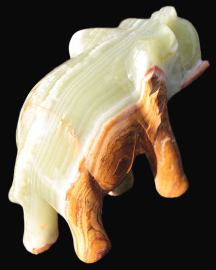Elephant hand-carved Afghan Jade 152*60*117mm 1120g in sunlight - Rocks and Things Store
