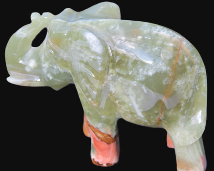 Elephant hand-carved Afghan Jade 152*60*117mm 1120g in sunlight - Rocks and Things Store
