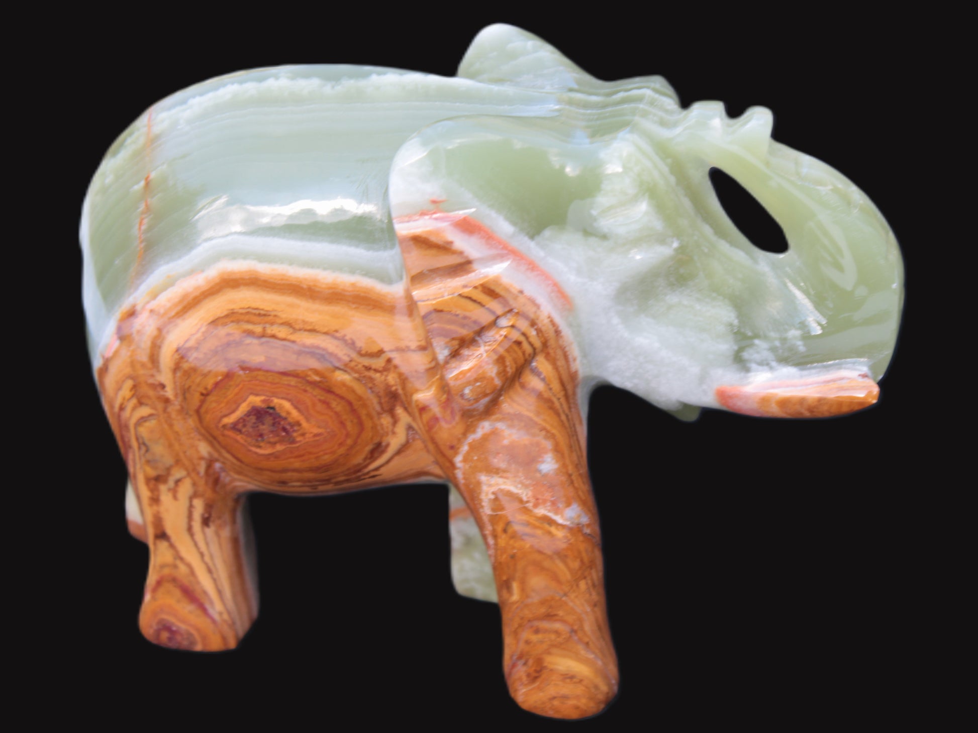 Elephant hand-carved Afghan Jade 152*60*117mm 1120g Rocks and Things