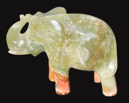 Elephant hand-carved Afghan Jade 152*60*117mm 1120g in sunlight - Rocks and Things Store