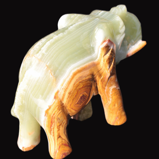 Elephant hand-carved Afghan Jade 152*60*117mm 1120g in sunlight - Rocks and Things Store