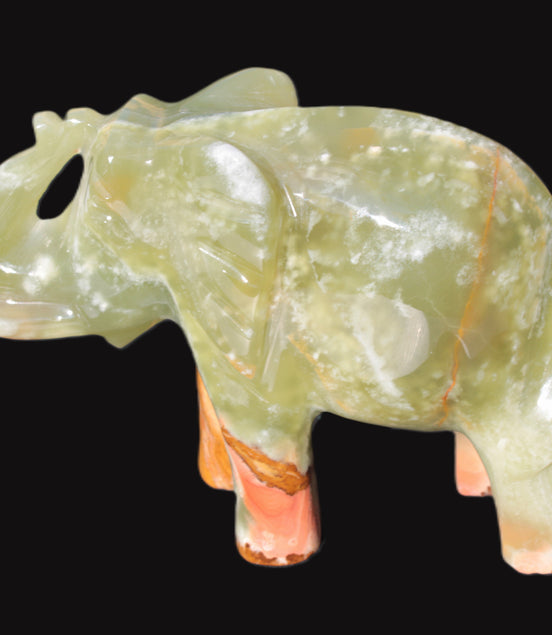 Elephant hand-carved Afghan Jade 152*60*117mm 1120g in sunlight - Rocks and Things Store