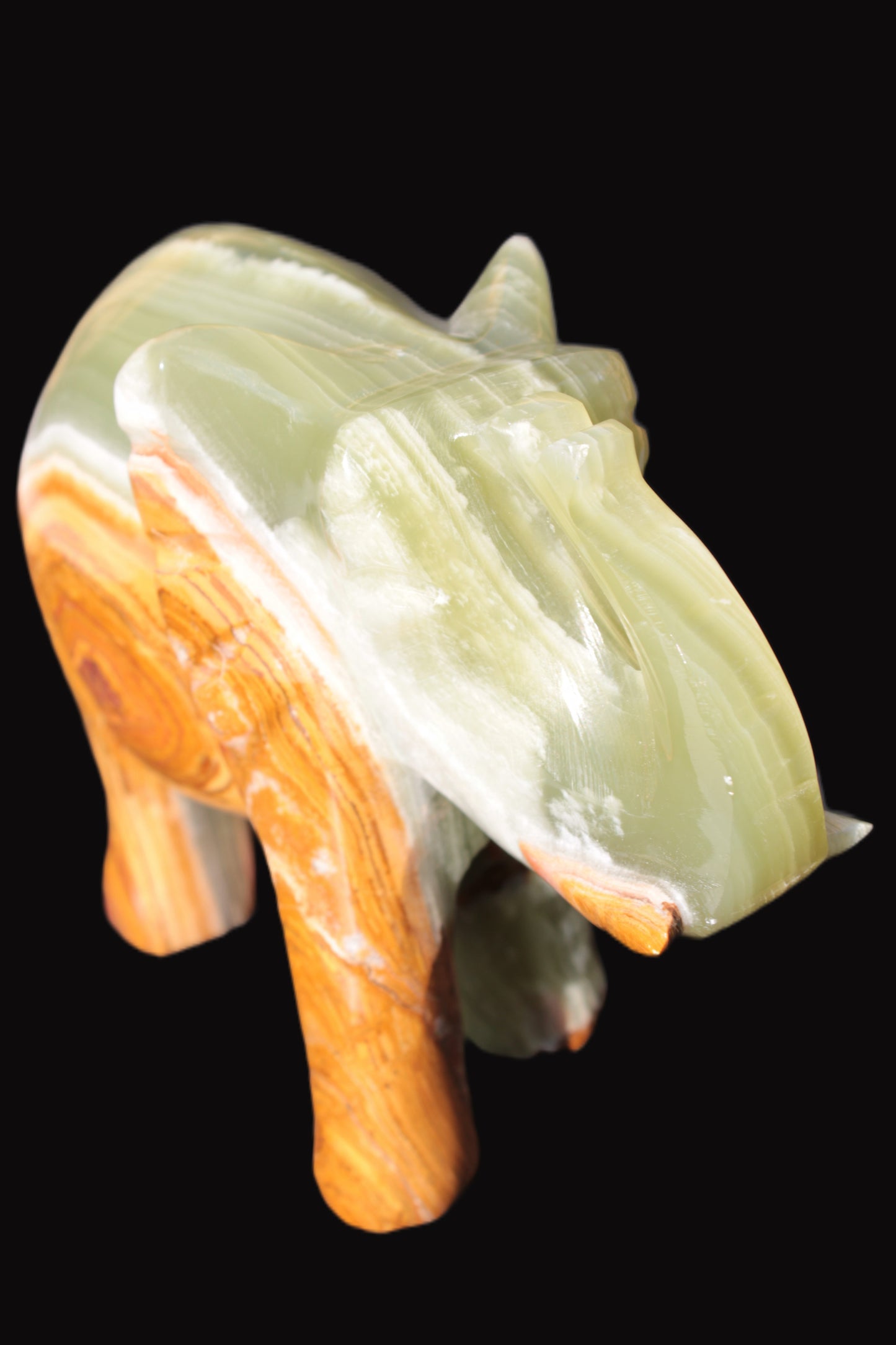 Elephant hand-carved Afghan Jade 152*60*117mm 1120g Rocks and Things