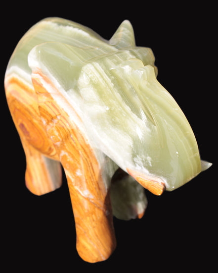 Elephant hand-carved Afghan Jade 152*60*117mm 1120g in sunlight - Rocks and Things Store