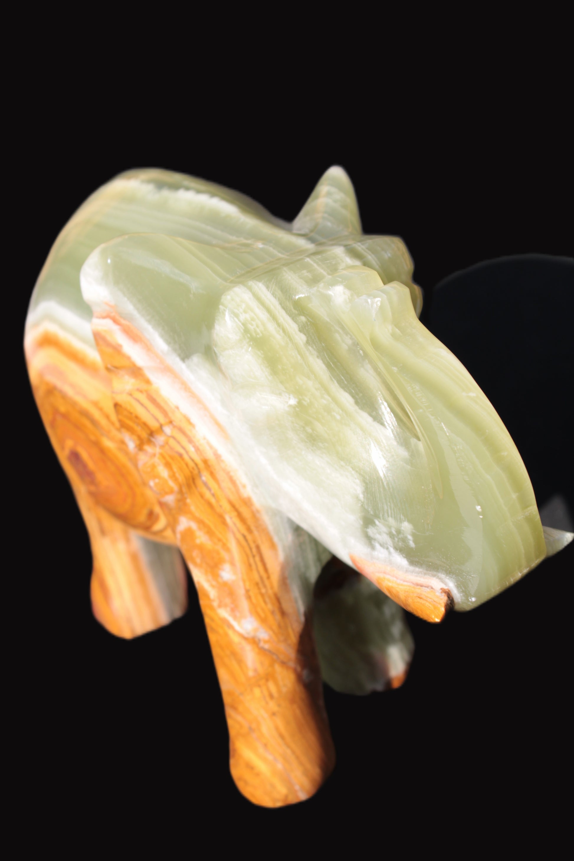 Elephant hand-carved Afghan Jade 152*60*117mm 1120g Rocks and Things