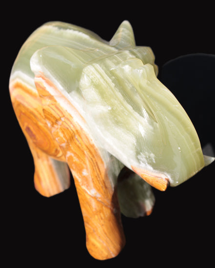 Elephant hand-carved Afghan Jade 152*60*117mm 1120g in sunlight - Rocks and Things Store