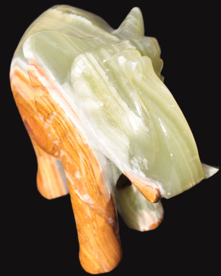 Elephant hand-carved Afghan Jade 152*60*117mm 1120g in sunlight - Rocks and Things Store