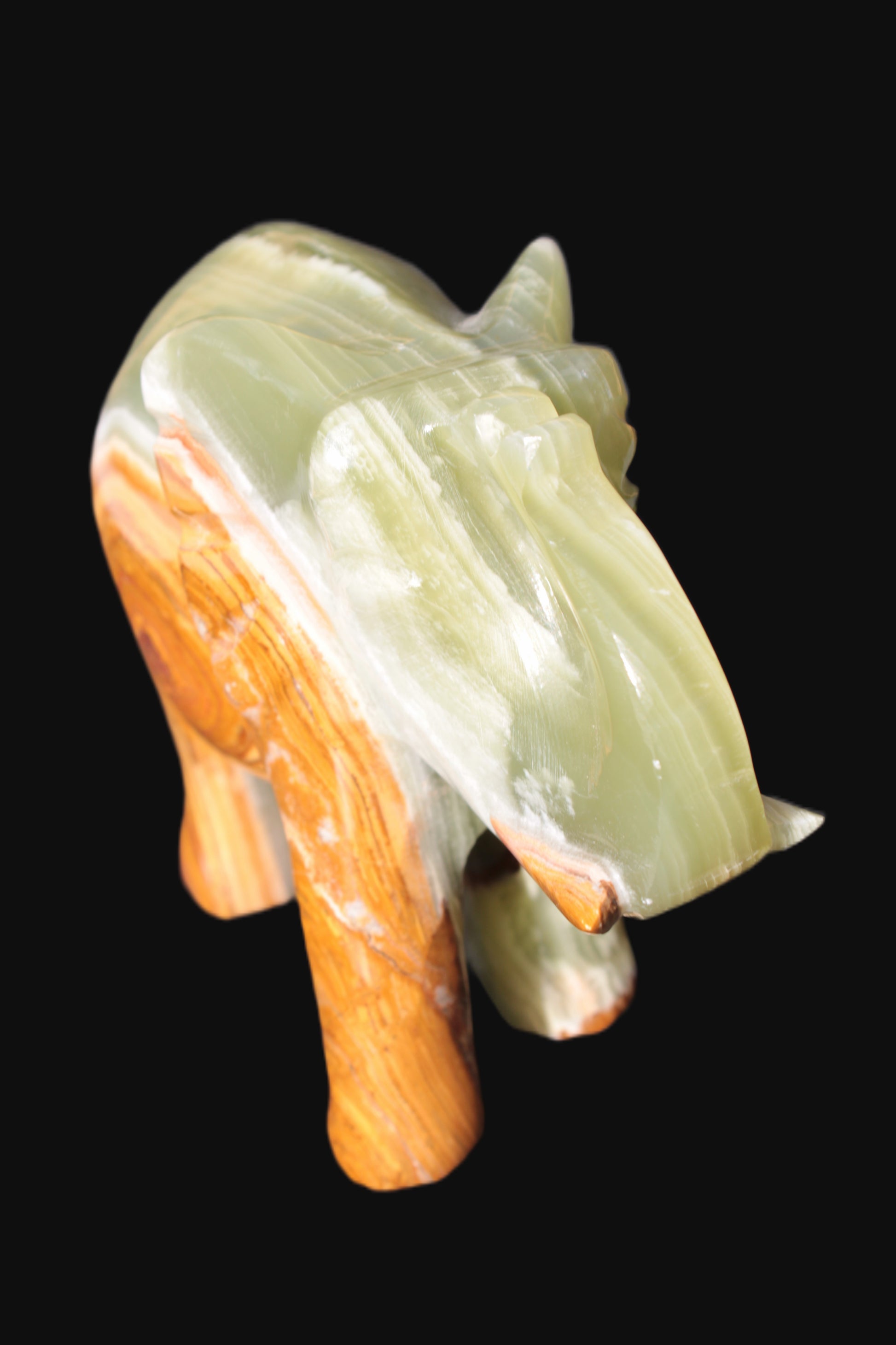 Elephant hand-carved Afghan Jade 152*60*117mm 1120g Rocks and Things