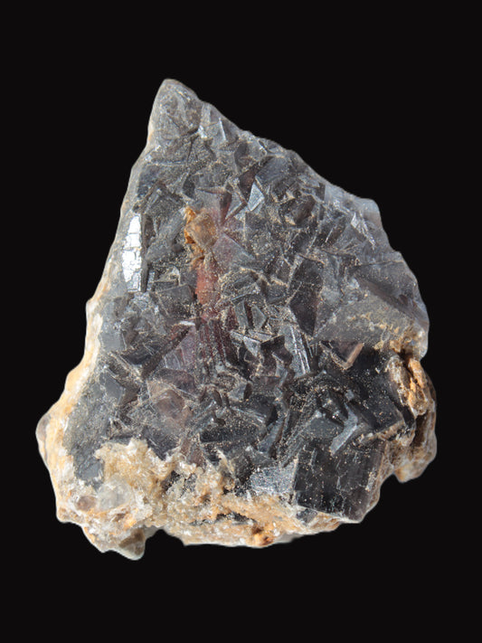 Purple cubic Fluorite cluster on Calcite matrix from Pakistan 55mm 77.4g