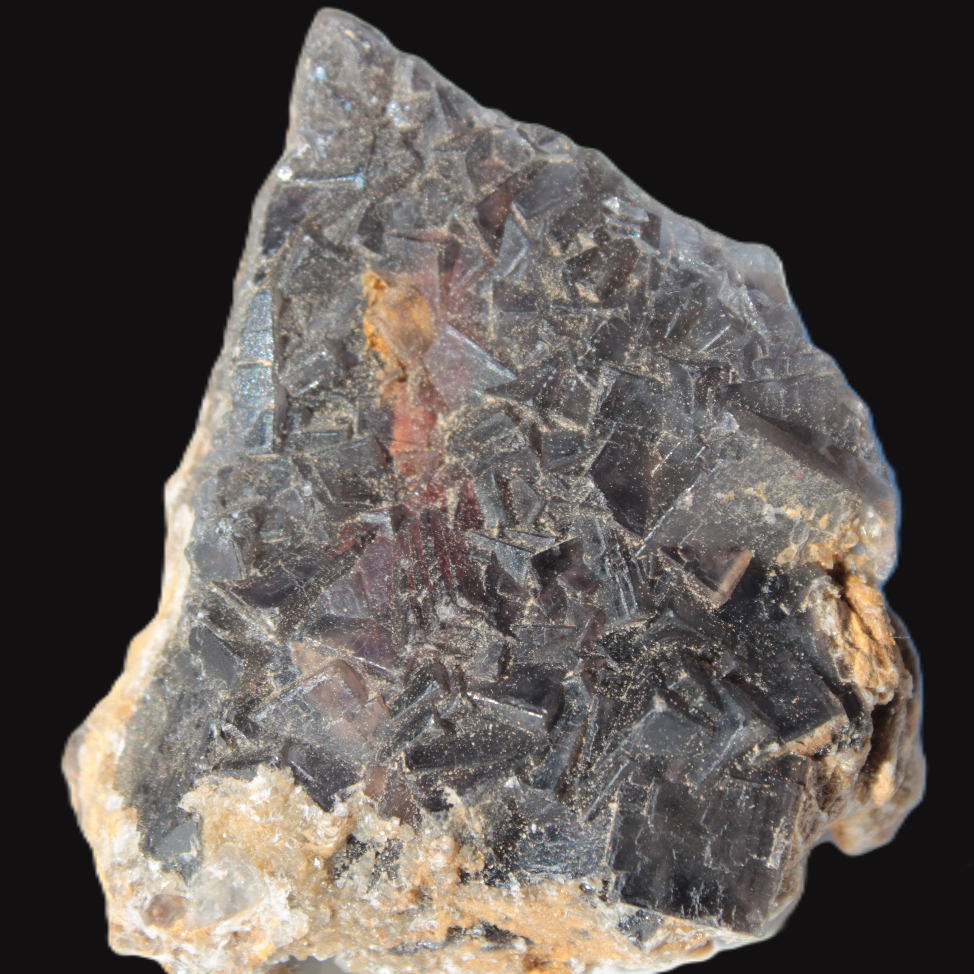 Purple cubic Fluorite cluster on Calcite matrix from Pakistan 55mm 77.4g Rocks and Things