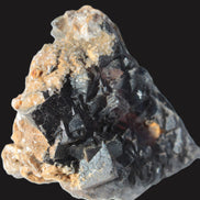 Purple cubic Fluorite cluster on Calcite matrix from Pakistan 55mm 77.4g Rocks and Things