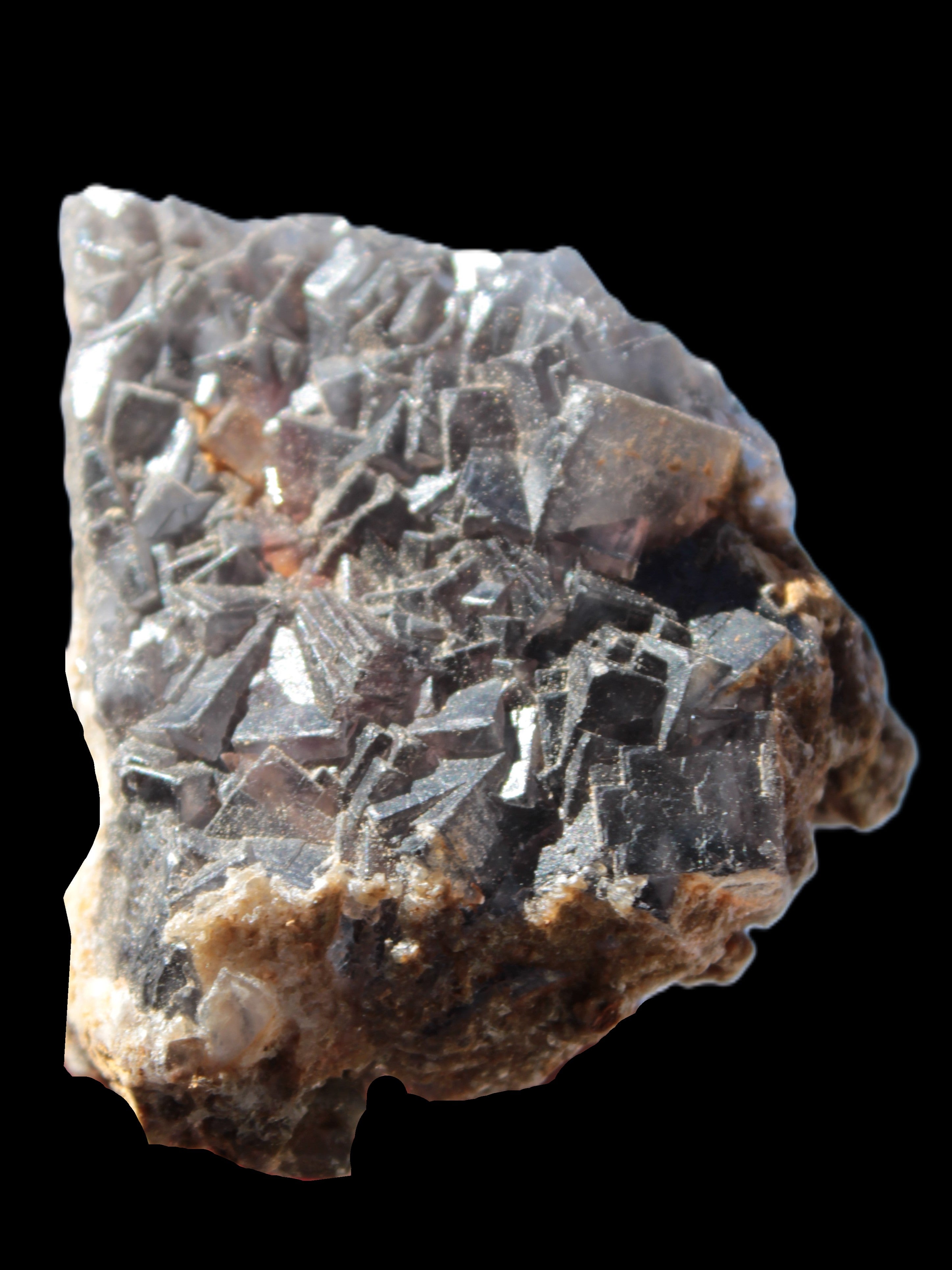 Purple cubic Fluorite cluster on Calcite matrix from Pakistan 55mm 77.4g Rocks and Things