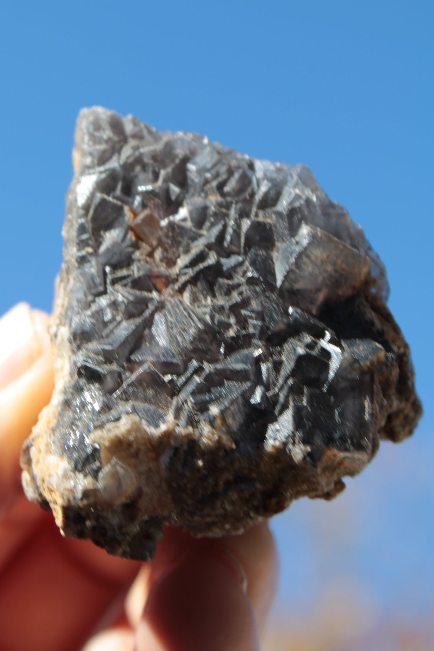 Purple cubic Fluorite cluster on Calcite matrix from Pakistan 55mm 77.4g Rocks and Things