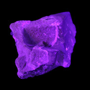 Clear cubic Fluorite cluster from Pakistan 40mm 31.2g in UV light - Rocks and Things Store