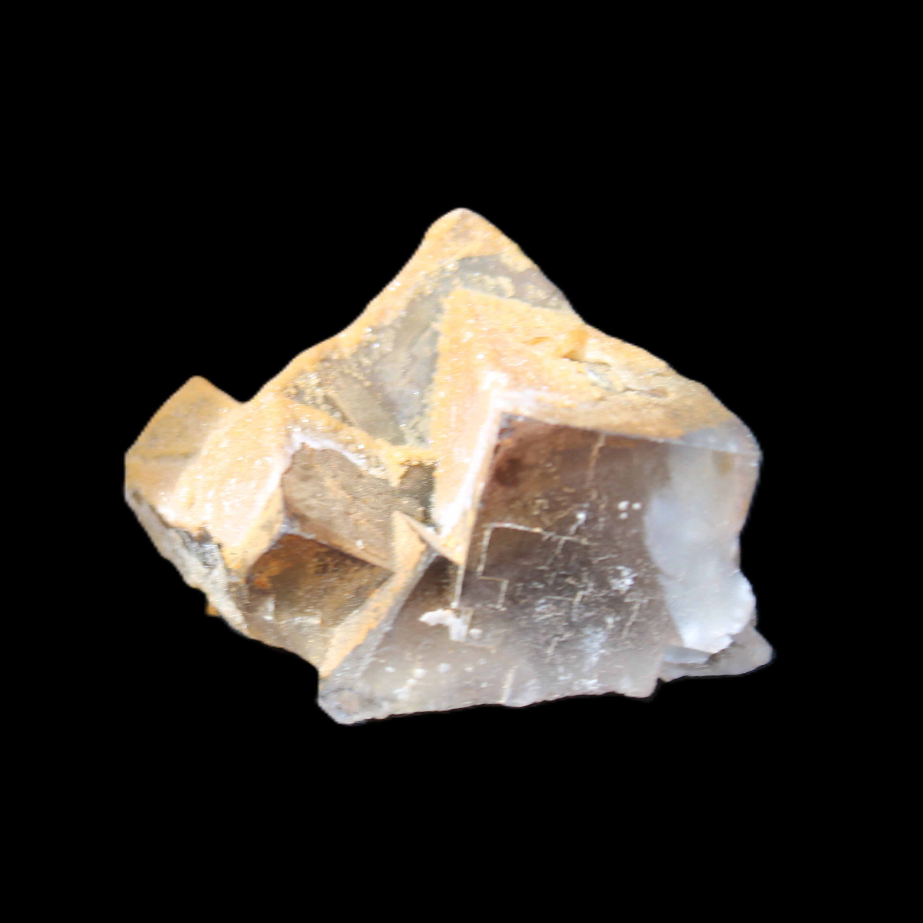 Clear cubic Fluorite cluster from Pakistan 40mm 31.2g in sunlight - Rocks and Things Store