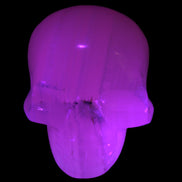 Mangano banded Calcite skull 43*44*48mm 161.5g in UV light - Rocks and Things Store