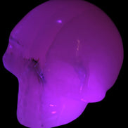 Mangano banded Calcite skull 43*44*48mm 161.5g in UV light - Rocks and Things Store