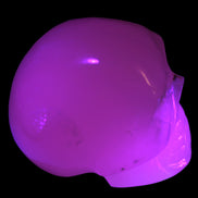 Mangano banded Calcite skull 43*44*48mm 161.5g in UV light - Rocks and Things Store