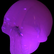 Mangano banded Calcite skull 43*44*48mm 161.5g in UV light - Rocks and Things Store