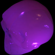 Mangano banded Calcite skull 43*44*48mm 161.5g in UV light - Rocks and Things Store