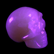 Honey Calcite skull 40*58*56mm approx., 189g in UV light - Rocks and Things Store