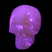 Honey Calcite skull 40*58*56mm approx., 189g in UV light - Rocks and Things Store