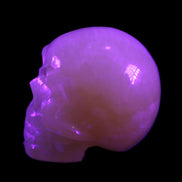 Honey Calcite skull 40*58*56mm approx., 189g in UV light - Rocks and Things Store
