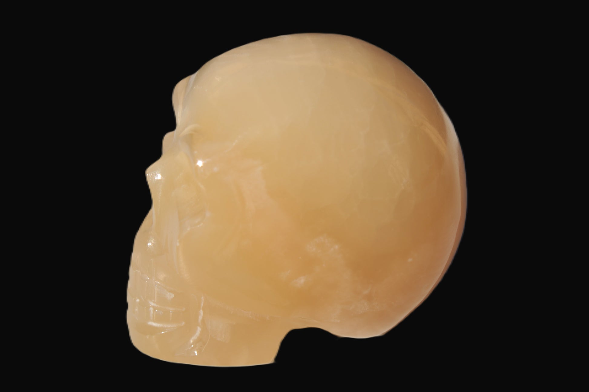 Honey Calcite skull 40*58*56mm approx., 182.6-194.6g Rocks and Things