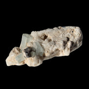 Tiny Blue Aquamarine crystals on Feldspar matrix 41.2ct 8.2g in sunshine - Rocks and Things Store