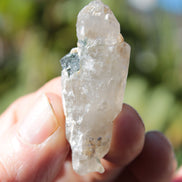 Black & Green Tourmaline on elestial Smoky Quartz crystal with Calcite from Afghanistan 67.3ct 13.4g Rocks and Things