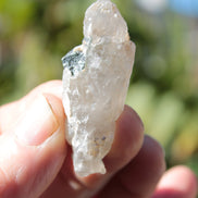 Black & Green Tourmaline on elestial Smoky Quartz crystal with Calcite from Afghanistan 67.3ct 13.4g Rocks and Things