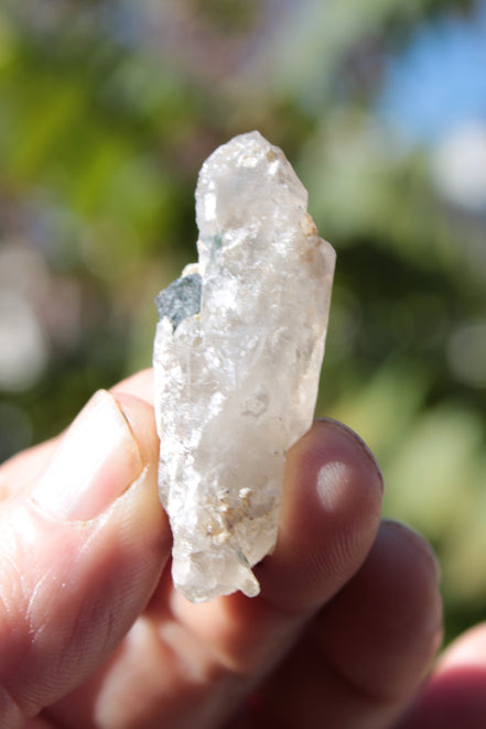 Black & Green Tourmaline on elestial Smoky Quartz crystal with Calcite from Afghanistan 67.3ct 13.4g Rocks and Things