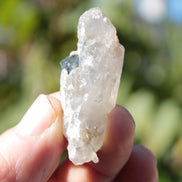 Black & Green Tourmaline on elestial Smoky Quartz crystal with Calcite from Afghanistan 67.3ct 13.4g Rocks and Things