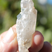 Black & Green Tourmaline on elestial Smoky Quartz crystal with Calcite from Afghanistan 67.3ct 13.4g Rocks and Things