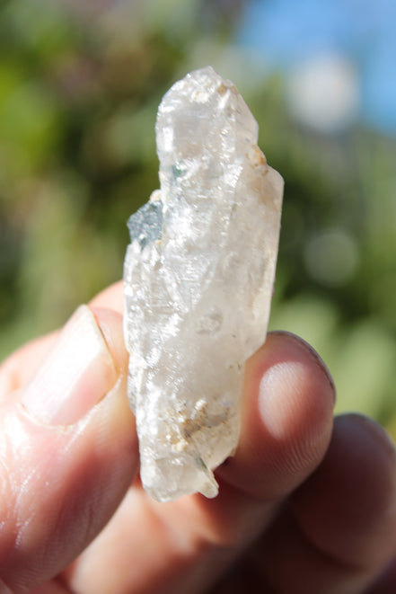 Black & Green Tourmaline on elestial Smoky Quartz crystal with Calcite from Afghanistan 67.3ct 13.4g Rocks and Things