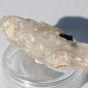 Black & Green Tourmaline on elestial Smoky Quartz crystal with Calcite from Afghanistan 67.3ct 13.4g Rocks and Things