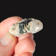 Black & Green Tourmaline on elestial Smoky Quartz crystal with Calcite from Afghanistan 67.3ct 13.4g Rocks and Things