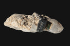 Black & Green Tourmaline on elestial Smoky Quartz crystal with Calcite from Afghanistan 67.3ct 13.4g Rocks and Things