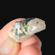 Black & Green Tourmaline on elestial Smoky Quartz crystal with Calcite from Afghanistan 67.3ct 13.4g Rocks and Things
