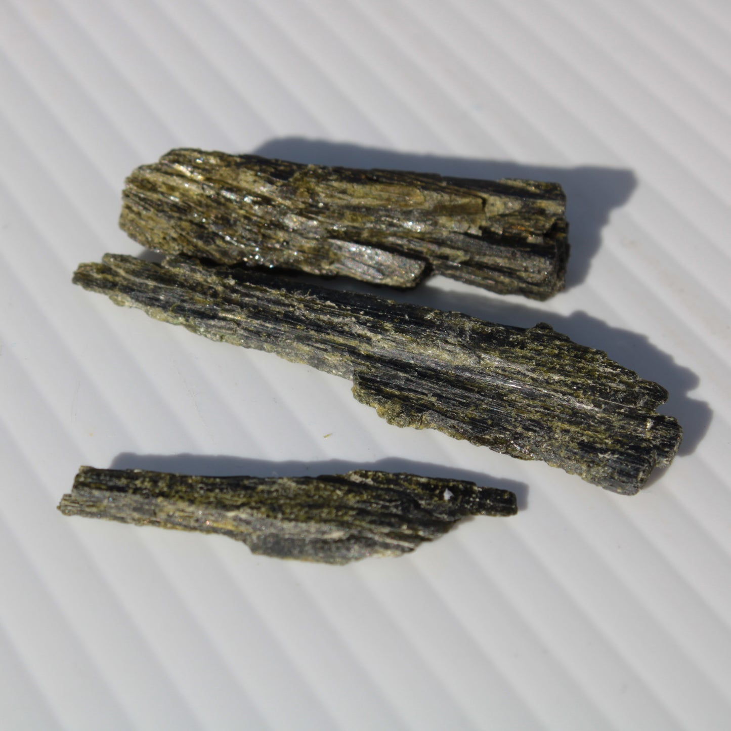 Long blade Epidote 3 crystals 69.7ct  13.9g Rocks and Things